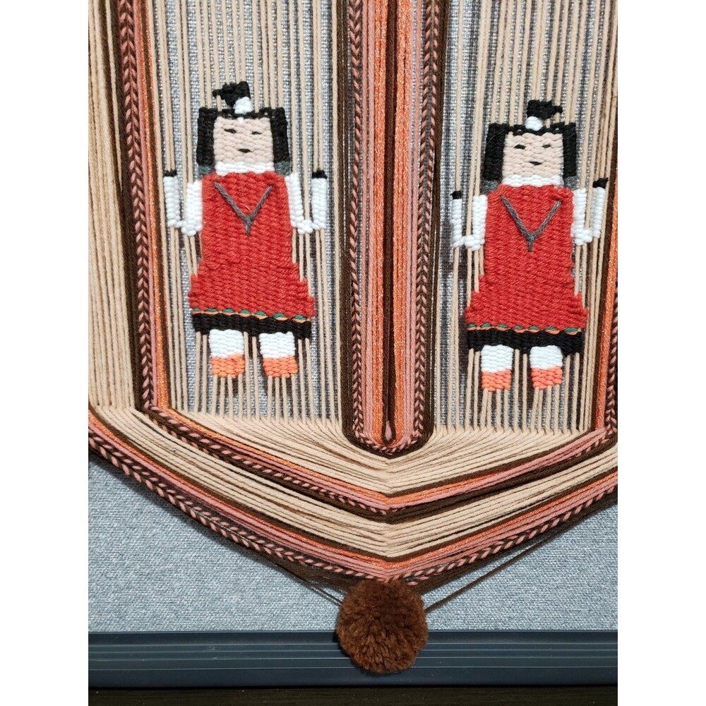 Vtg Wall Hanging Fiber Art Macrame Hand Woven Native Indian Dream Catcher 32" H - Picture 6 of 12
